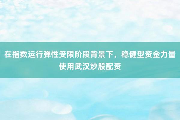 在指数运行弹性受限阶段背景下,稳健型资金力量使用武汉炒股配资