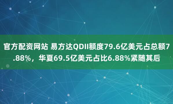 官方配资网站 易方达QDII额度79.6亿美元占总额7.88%，华夏69.5亿美元占比6.88%紧随其后
