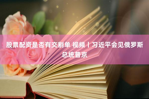 股票配资是否有交割单 视频丨习近平会见俄罗斯总统普京