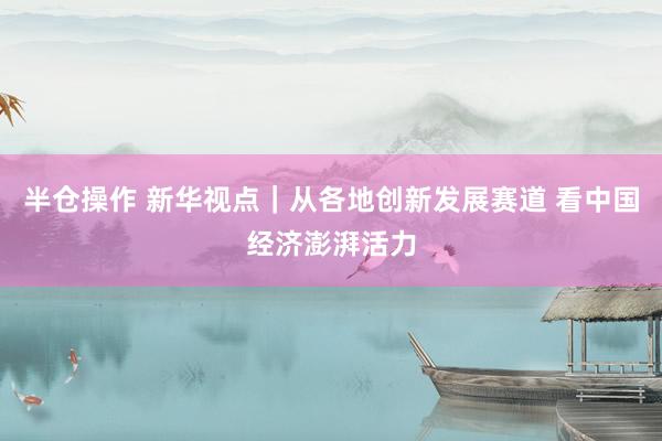 半仓操作 新华视点｜从各地创新发展赛道 看中国经济澎湃活力