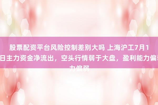 股票配资平台风险控制差别大吗 上海沪工7月17日主力资金净流出，空头行情弱于大盘，盈利能力偏弱