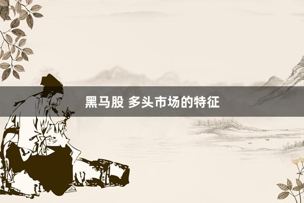 黑马股 多头市场的特征