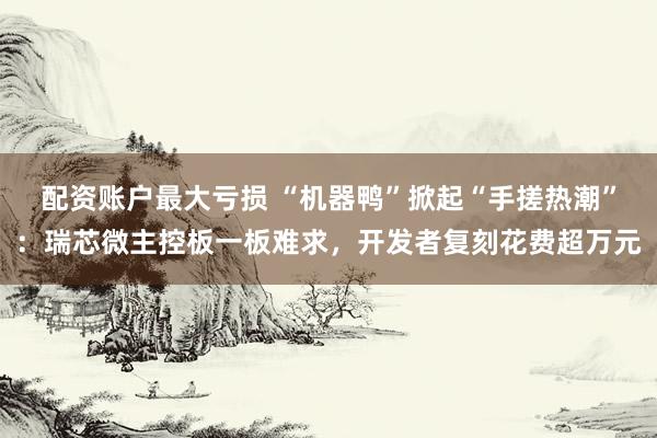 配资账户最大亏损 “机器鸭”掀起“手搓热潮”：瑞芯微主控板一板难求，开发者复刻花费超万元